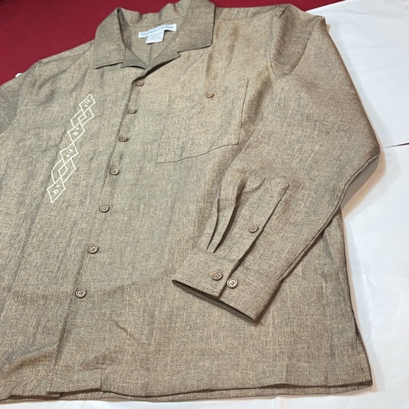 Irvine Park brown tweed beige embroidered SHIRT retro western Mens Button Up 2X - Picture 10 of 16